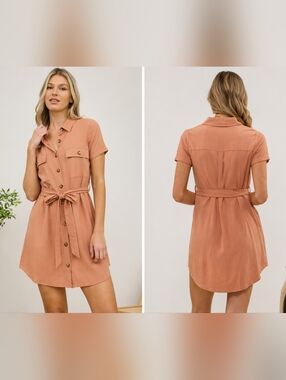 Blu Pepper Button-Down Mini Dress